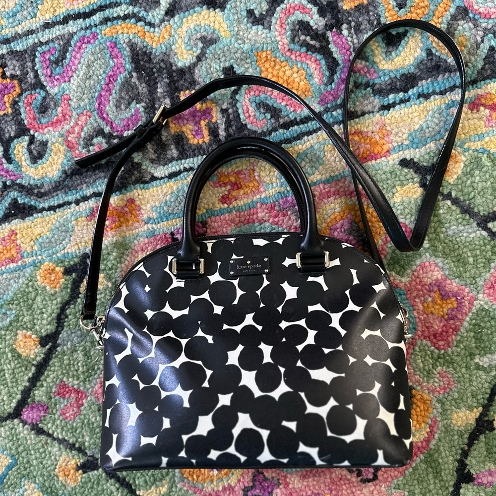 Kate Spade Black Leather Polka Dot handbag